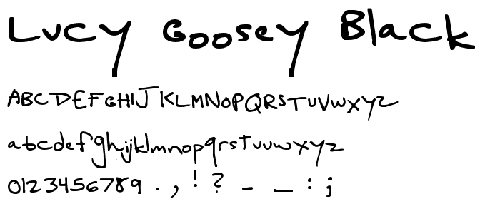 lucy goosey black font